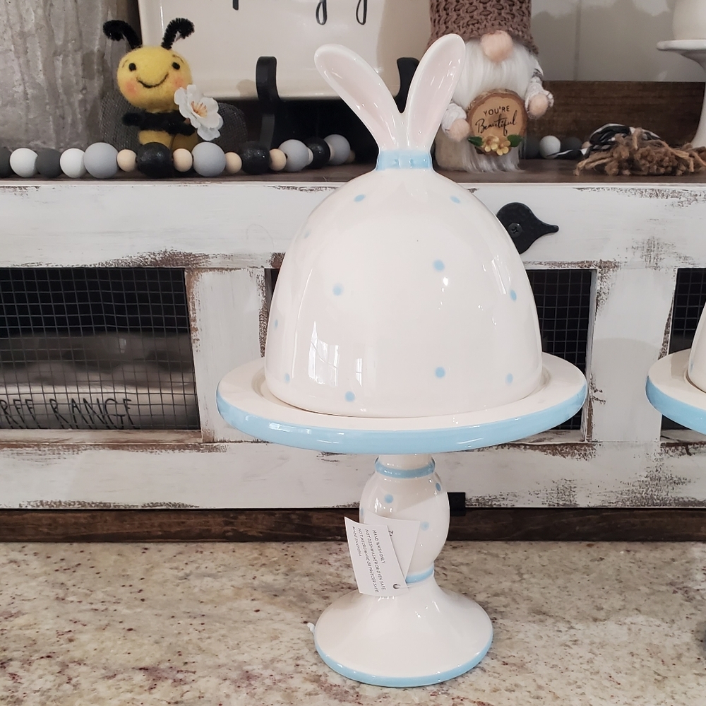 Valerie Parr Hill Dome Pedestal Stand NIB Easter Pastel Blue 2 of 2